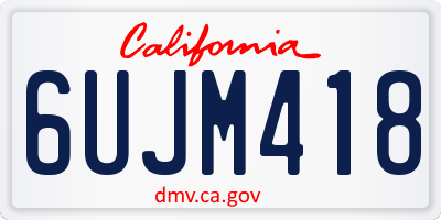 CA license plate 6UJM418