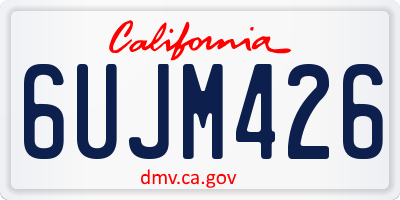 CA license plate 6UJM426