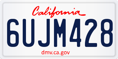CA license plate 6UJM428