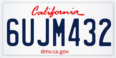 CA license plate 6UJM432