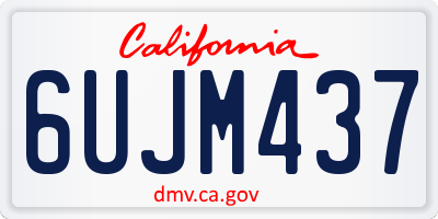 CA license plate 6UJM437