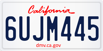 CA license plate 6UJM445