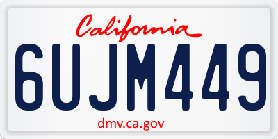 CA license plate 6UJM449