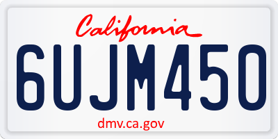 CA license plate 6UJM450