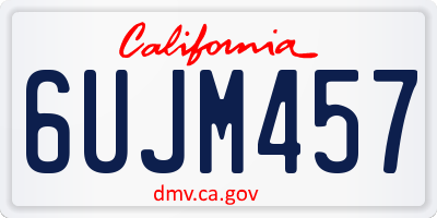 CA license plate 6UJM457