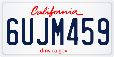 CA license plate 6UJM459