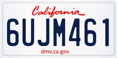 CA license plate 6UJM461