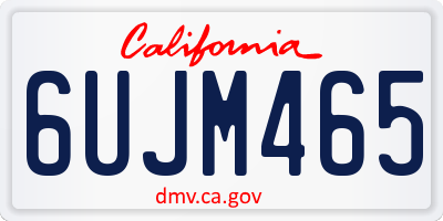 CA license plate 6UJM465