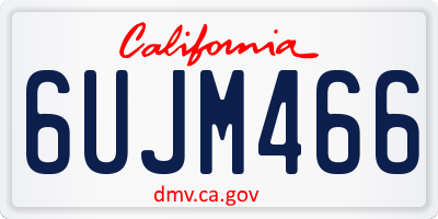 CA license plate 6UJM466