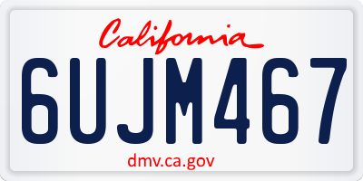 CA license plate 6UJM467