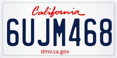 CA license plate 6UJM468