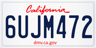 CA license plate 6UJM472