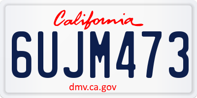 CA license plate 6UJM473