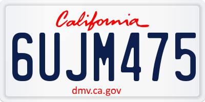CA license plate 6UJM475