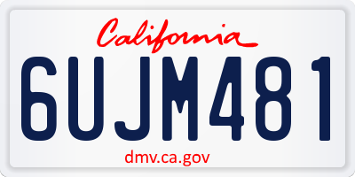 CA license plate 6UJM481