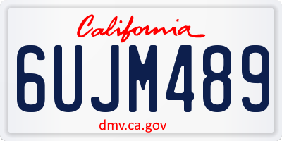 CA license plate 6UJM489