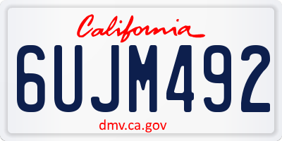 CA license plate 6UJM492
