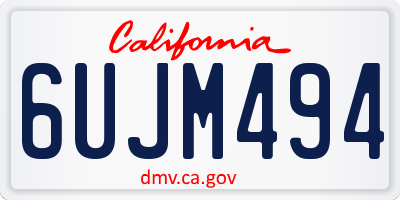 CA license plate 6UJM494