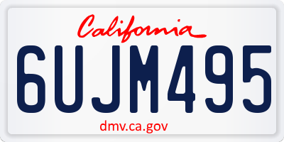CA license plate 6UJM495
