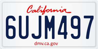 CA license plate 6UJM497