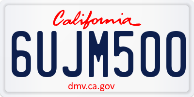 CA license plate 6UJM500