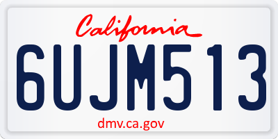 CA license plate 6UJM513