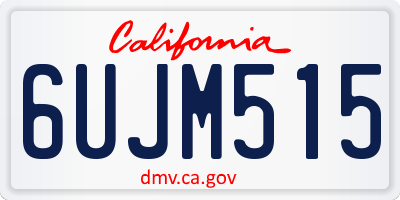 CA license plate 6UJM515