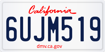 CA license plate 6UJM519