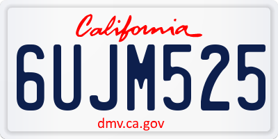 CA license plate 6UJM525