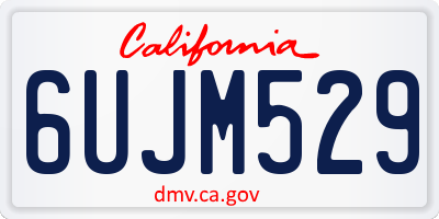 CA license plate 6UJM529