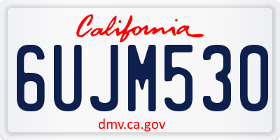 CA license plate 6UJM530