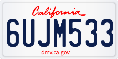 CA license plate 6UJM533