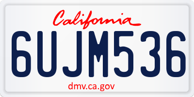 CA license plate 6UJM536