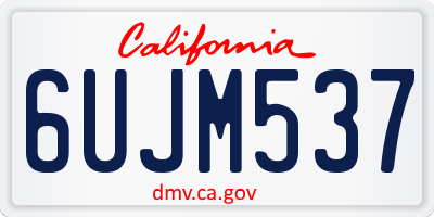 CA license plate 6UJM537