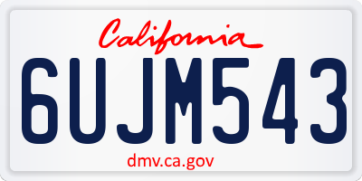 CA license plate 6UJM543