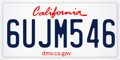 CA license plate 6UJM546