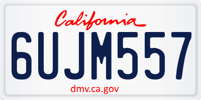 CA license plate 6UJM557