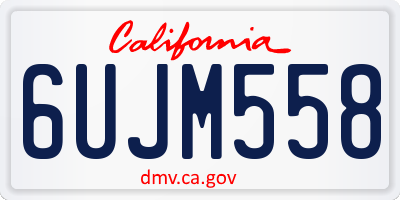 CA license plate 6UJM558