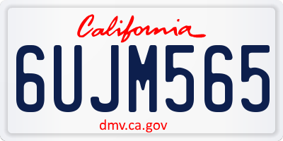 CA license plate 6UJM565
