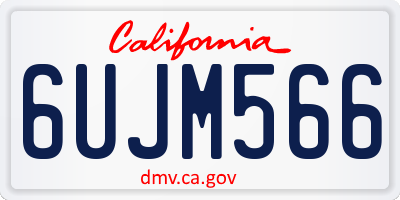 CA license plate 6UJM566