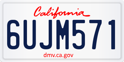 CA license plate 6UJM571