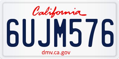 CA license plate 6UJM576