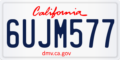 CA license plate 6UJM577