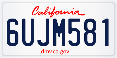 CA license plate 6UJM581