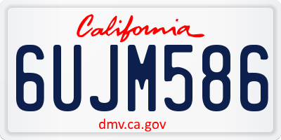 CA license plate 6UJM586