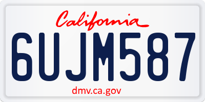 CA license plate 6UJM587