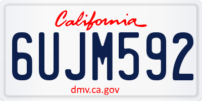 CA license plate 6UJM592