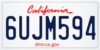 CA license plate 6UJM594