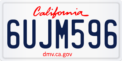 CA license plate 6UJM596