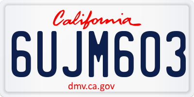 CA license plate 6UJM603